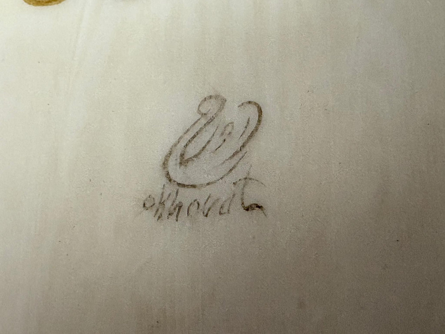 1977 Isfahan Iranian Miniature Painting on Camel Bone, Signed “Okhoudt”