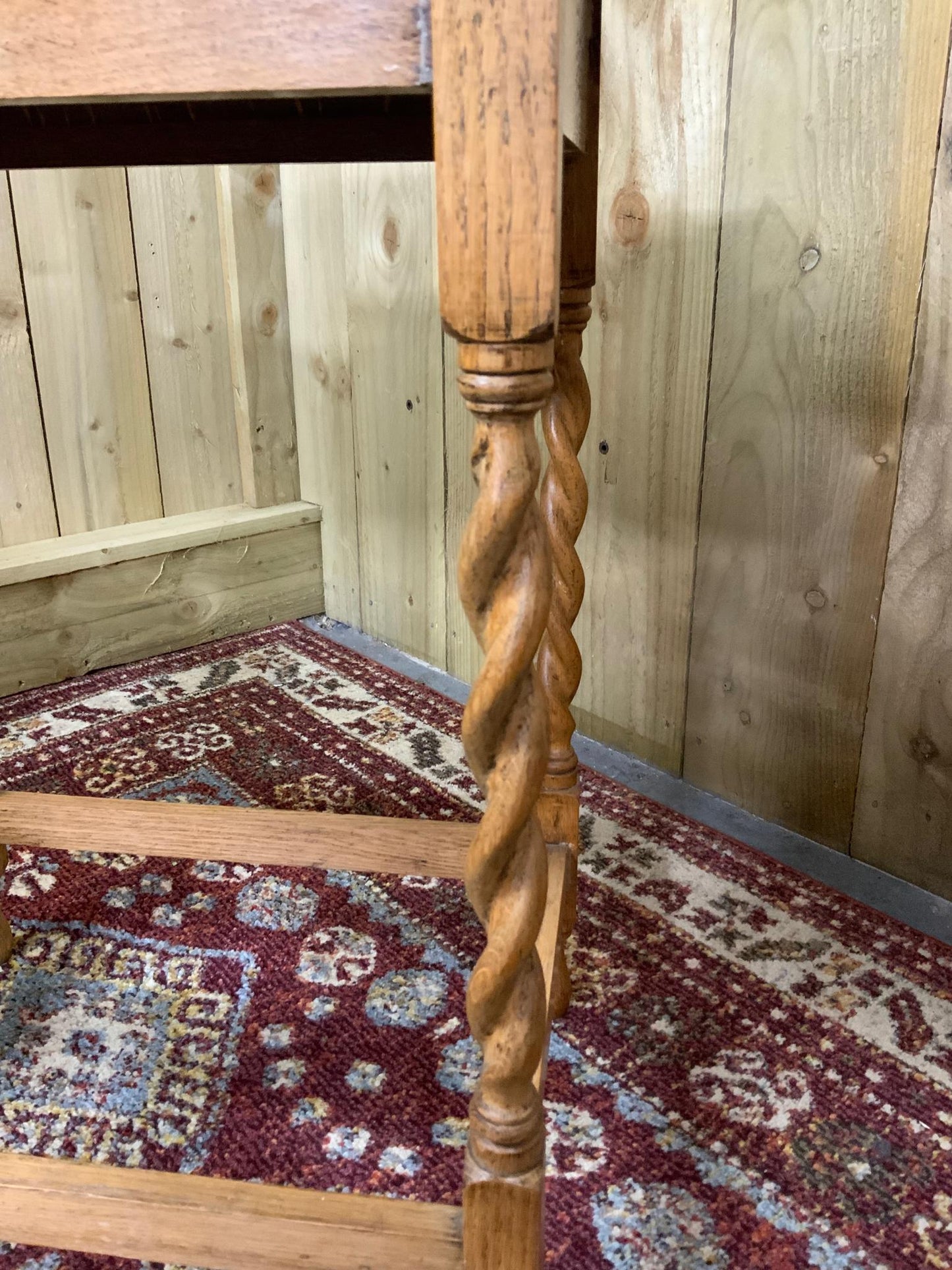 Edwardian Light Oak Barley Twist Occasional Table, c.1910