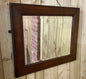 Edwardian Oak Framed Wall Mirror with Bevelled Glass