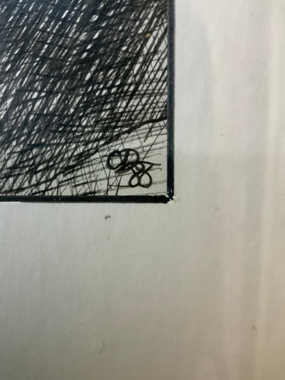 Pair of Humorous Pen Drawings — “Neighbourhood Watch” & “Bopp in Love …” (signed OD, 1988)