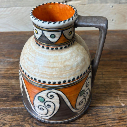 Charlotte Rhead for Crown Ducal Tube‑Lined Handled Vase, Pattern 4926