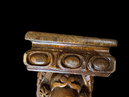 Set of 18th-Century Carved Oak Herm Mounts and Corbels