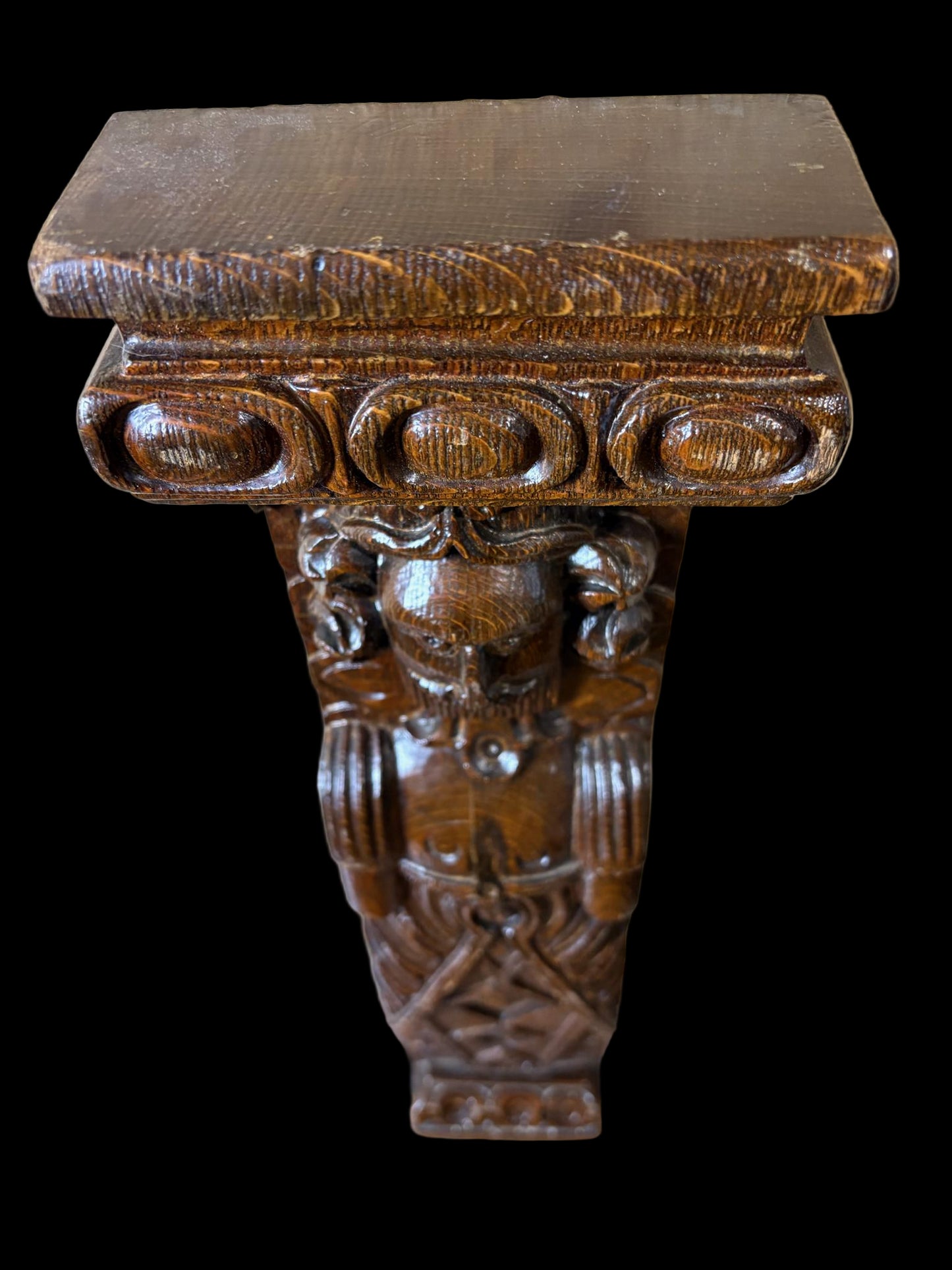 Set of 18th-Century Carved Oak Herm Mounts and Corbels