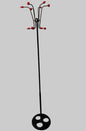 Coat & Umbrella Stand with Red Rocket Finials - 1950s French “Sputnik/Atomic” - manner of Roger Feraud