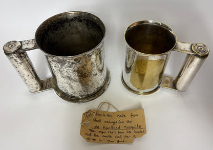Pair of WW2 Trench Art Tankards from British Shell Casings, c.1943
