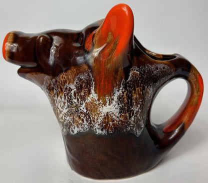 Vallauris Boar’s Head Jug / Pitcher - “Lava” Glaze – Mid-Century