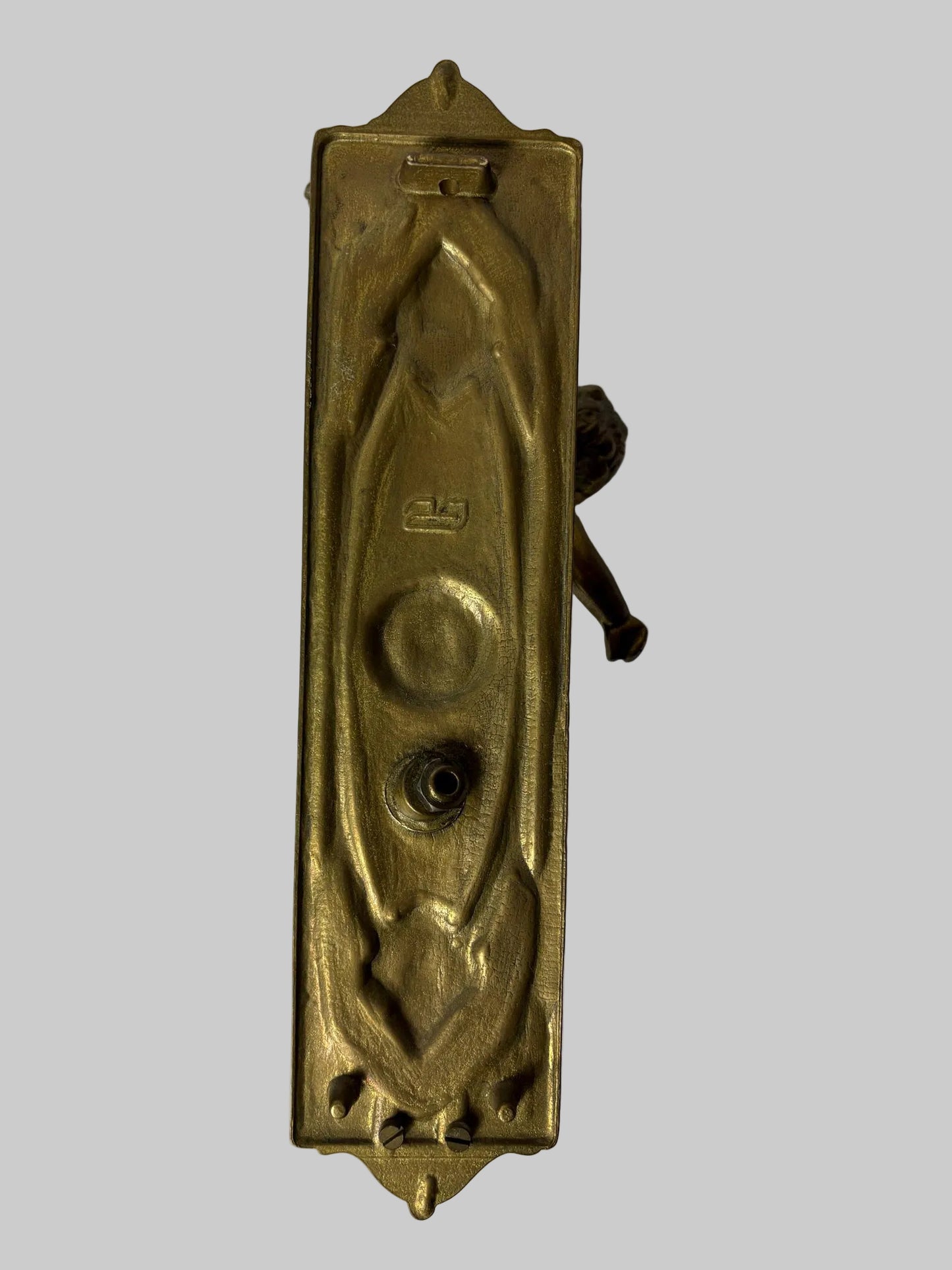 Pair of Antique Gilt Brass Figural Wall Sconces  / Candle-Style Wall Lights (31cm)