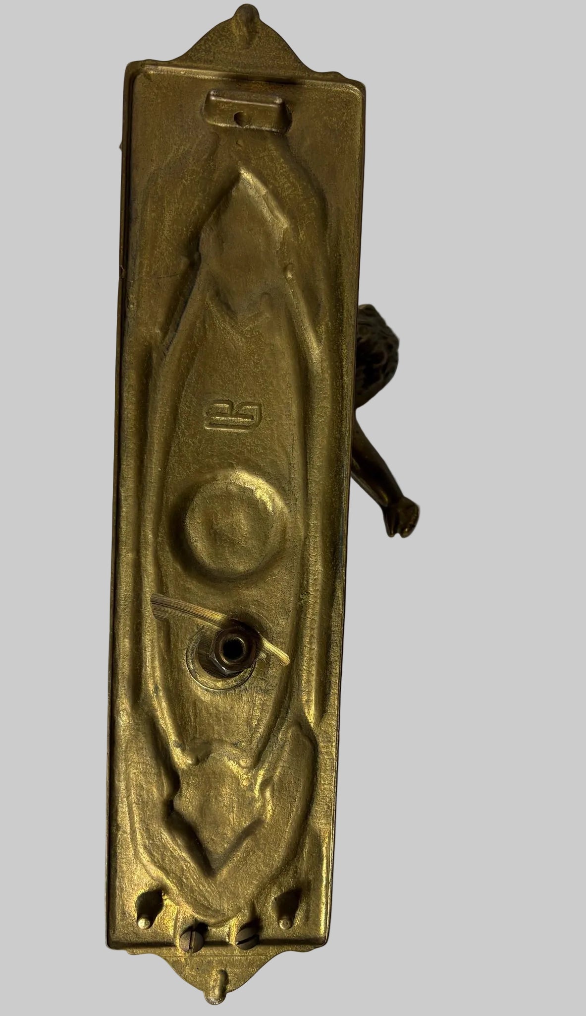 Pair of Antique Gilt Brass Figural Wall Sconces  / Candle-Style Wall Lights (31cm)